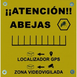 Cartel Aviso|"Atención Abejas" y "Zona Videovigilada"